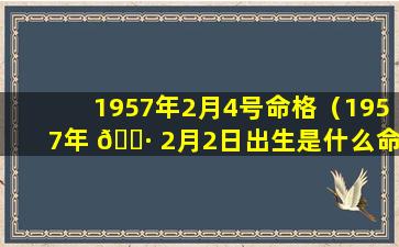 1957年2月4号命格（1957年 🌷 2月2日出生是什么命）